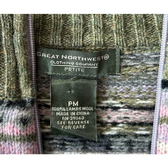 Great Northwest Clothing Co. Medium P 100% Lambswool Nordic Cardigan Sweater - Picture 6 of 6